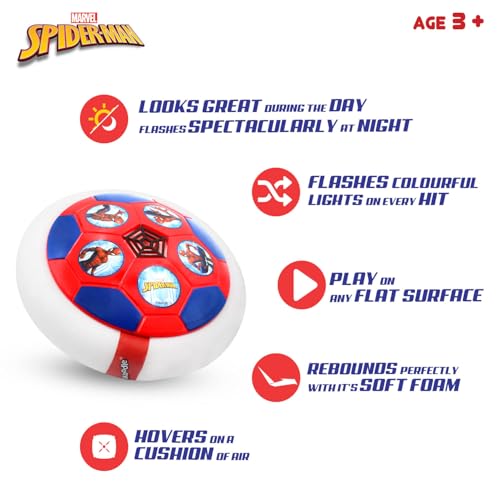 Image of Spiderman Air Soccer Ball Non Rechargeable Battery Powered Hover Football, Indoor Electric Smart Air Football for Boys and Girls. Fun Game for Kids - For Birthday Gift