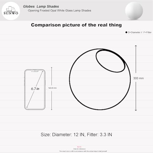 Image of Lighting Fixture Replacement Globes Neckless Top Opening Frosted Opal White Glass Lamp Shades Diameter 12 inch Fitter 3.3 inch Multiple Specifications