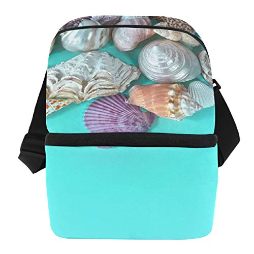 Marine Gastropods Starfish Conch Bolsa de almuerzo aislado para mujeres hombres adultos Almuerzo caja refrigerador correa hombro preparación comida grande almuerzo bolsa escuela oficina