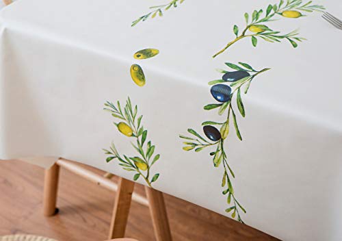 Trudelve Heavy Duty Vinyl Table Cloth For Kitchen Dining Table Wipeable Pvc Tablecloth For Rectangle Table (54"X 84", Olives) #TOP4