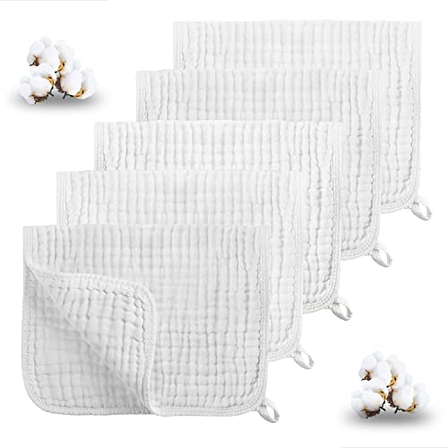 BELIZ Muslin Burp Cloths for Baby - 100% Organic Cotton Baby Washcloths - Cloth Diapers - 6 Layers Large 20