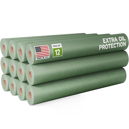 Image of 15 inch x 60 Yards (180 feet) Green Masking Paper with Extra Oil Protection for Automotive Painting Industries (Pack of 12) - Made in USA Masking Paper for Painting Cars, Protection from Splatter