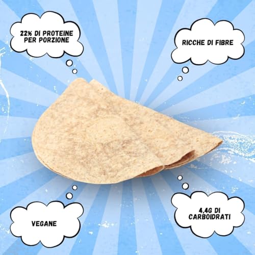 NÄTOO Tortillas proteiche LOW CARB ideali per keto diet -22% Proteine - solo 4,4g di Carboidrati a Piadina - Piadine proteiche per la dieta chetogenica e iperproteica - Confezione da 18 piadine Vegan - 5