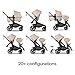 Bugaboo Kangaroo All-Terrain Single-to-Double Tandem Stroller for Infant and Toddler, for Up to Three Kids, XL Wheels, One-Hand Operation, Large Bassinet, XL Underseat Storage (Desert Taupe)