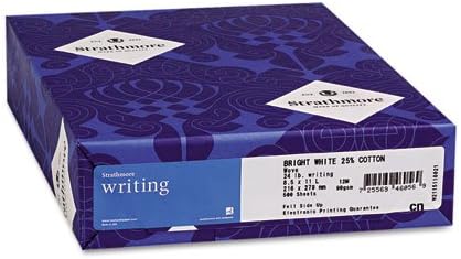 Strathmore &ndash; 25 %コットンビジネスひな形、24ポンド。、8 &ndash; 1 / 2 x 11、究極ホワイト、500枚300