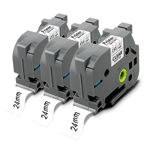 Cinta TZe-151 de 24 mm negra sobre transparente para organizar el hogar y la oficina con Pristar