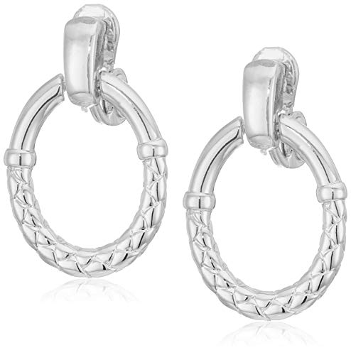 Preisvergleich Produktbild Anne Klein Women's Weave Doorknocker Clip On Earrings, Silver