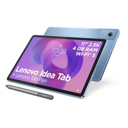 Lenovo Idea Tab,11" 2.5K, 90Hz 4GB/128GB, Android, Azul - con Tab Pen | Pantalla IPS, 4GB LPDDR4X, 128GB UFS, Dolby Atmos, Android