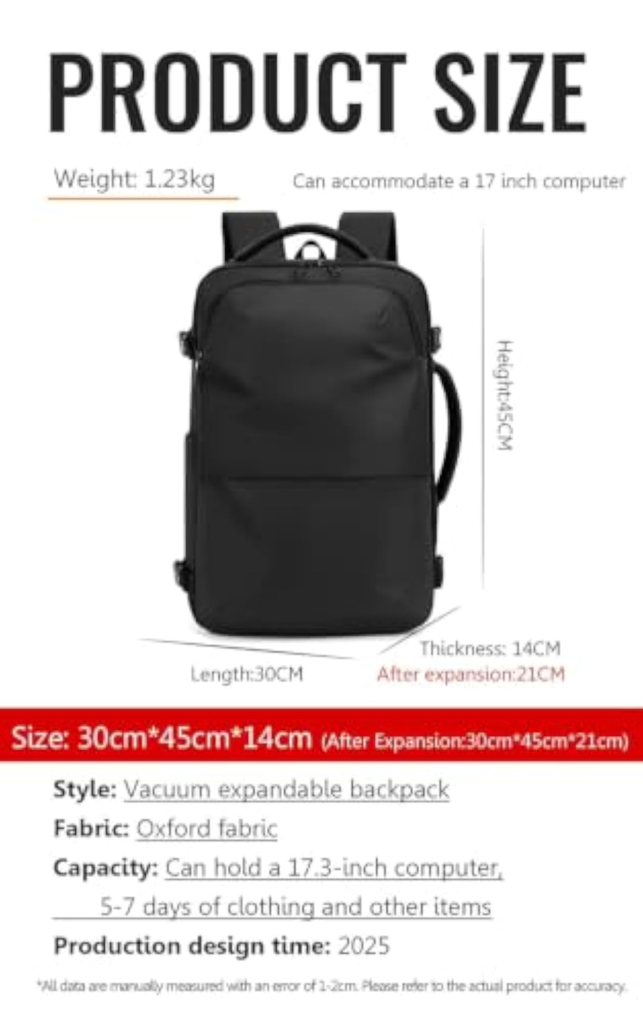 Travel Vacuum Compression Backpack with Pump