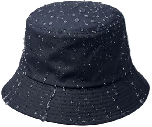 Image of ZRWASKA® Unisex Mens Waterproof Windproof Reversible UPF50+ Sun Bucket Hat Men Women All Weather Outdoor Hiking Fishing Hunting Traveling Beach Casual Summer Bucket Hats Navy Blue One Size 58cm