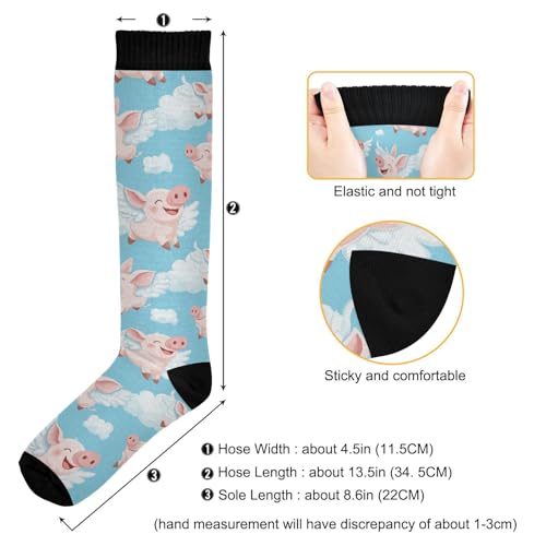 Image of Wusikd Blue Yellow Monster Trucks Compression Socks for Women and Men Circulation Long Socks for Athletic Running 1