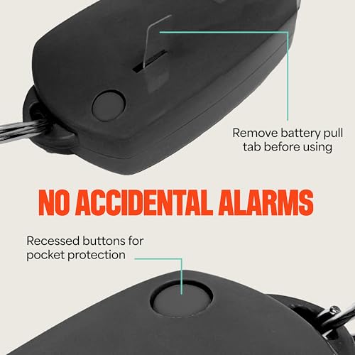 Image of Mace Brand Personal Alarm Keychain (Black) aa‚¬a€oe Emits Powerful 130dB Alarm, Includes Built-in Keychain and Mini LED Light aa‚¬a€oe Batteries Included, Great for Self-Defense