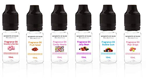 6 aceites aromáticos de 10 ml muy concentrados para jabones, bombas de baño, difusores de caña, lociones, aerosoles, sales