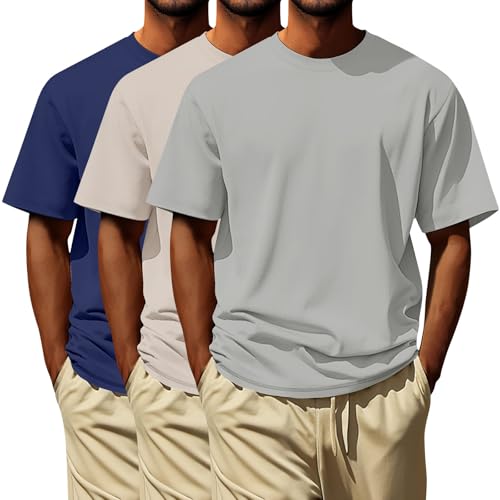 T-shirt fitness homme lot de 3 manches courtes col rond classique noir