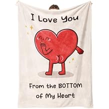 GiltGlimmer Funny Gifts for Him Her, Anniversary Wedding Birthday Gifts for Boyfriend, Girlfriend, I Love You Heart Blanket for Couple Husband Wife 60" x 50"