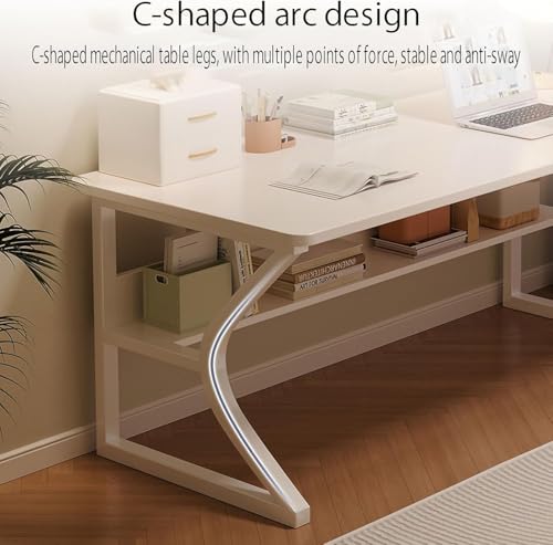 Image of Klaxon Wood & Metal Finish Study Table with 1 Year Warranty for Students Adults Arko (DIY Installation) (White, ARKO -White NEW)