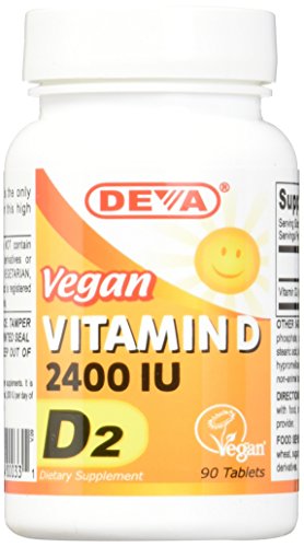 Deva Vegan Vitamins Vitamin D 2400 IU Tablet, 90 Count