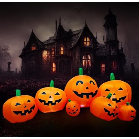 7.5FT Halloween Inflatables Decorations Pumpkin, Inflatables Outdoor Decorations Inflatable Pumpkin, Halloween Decorations Blow Ups Pumpkin for Yard,Party,Garden(7 Built-in LED Lights Set) Cover