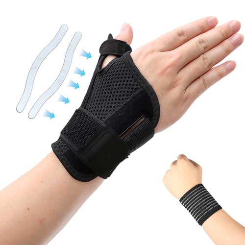 Scettar 2 Muñequera Pulgar, Ajustable Férula para el Pulgar con Muñequera, Soporte de Dedos Muñequera para Tenosinovitis,Artritis,Dolor de Pulgar,Tendinitis