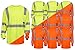 OrangeGearâ„¢ Class 3 Long Sleeve High Visibility Reflective Moisture Wicking Lime T-Shirt - X-Large (10 Pack)