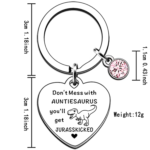 AMZQ Funny Auntie Gifts Birthday Mothers Day Gifts For Auntie From Niece Nephew Best Auntiesaurus Keyring