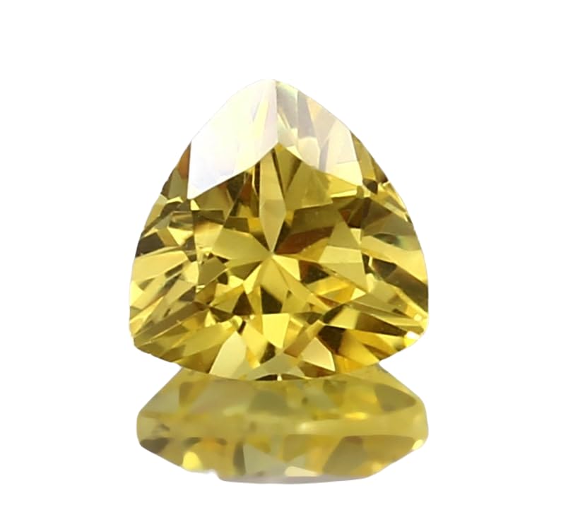 Saphir jaune de Ceylan 8x8mm trillion à facettes pour création de bijoux uniques