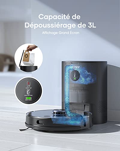 Aspirateur Robot Laresar, Robot Aspirateur Laveur de Sol 3000Pa 3 en 1 avec Station d'auto-vidage,Compatible avec Alexa/APP,Laser Navigation,Carte Modifiable,Nettoyage Personnalisé,Pour Poil d'animaux - Image 4