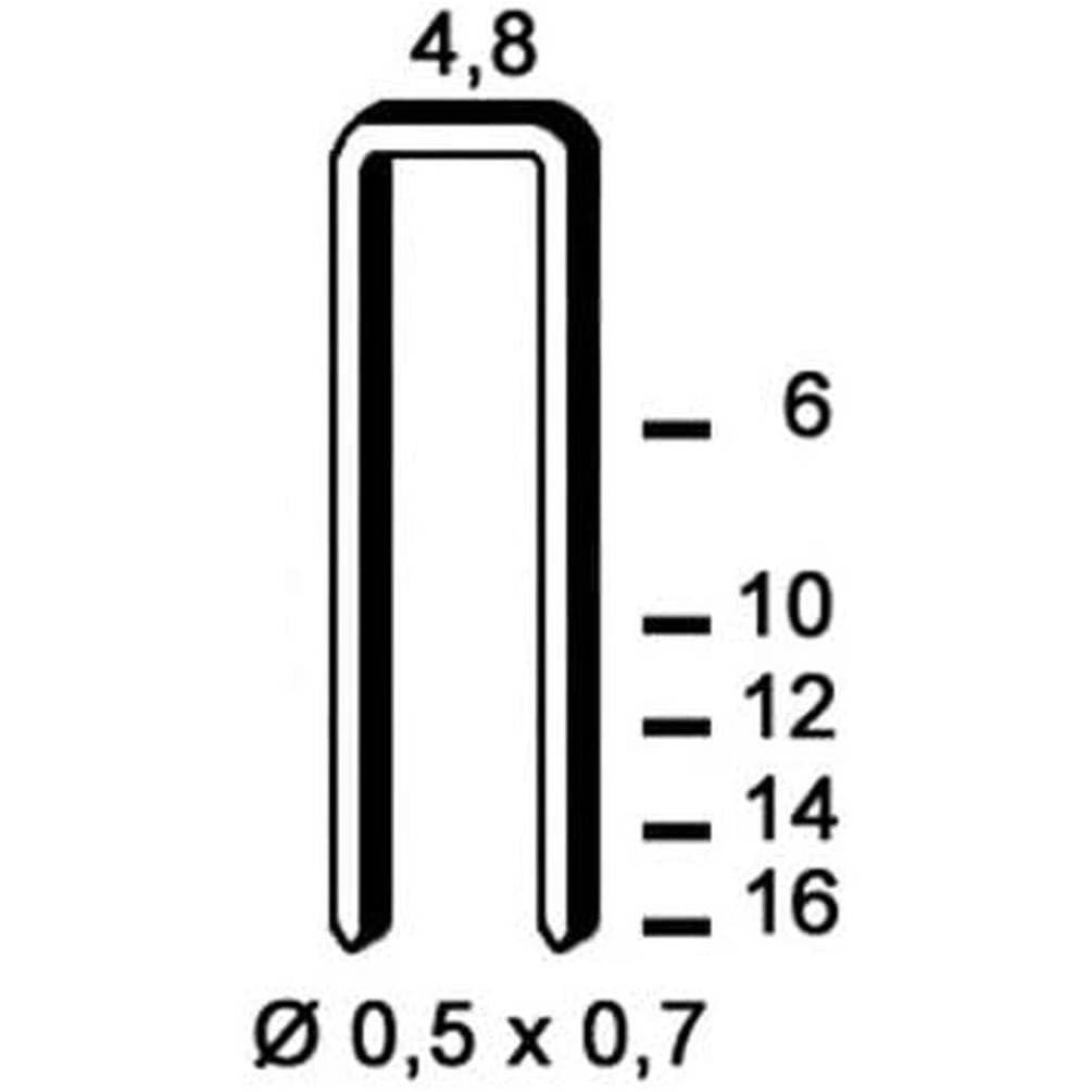 D-Work 14.000 grapas galvanizadas U-16-4.8x16x0.5x0.7 mm