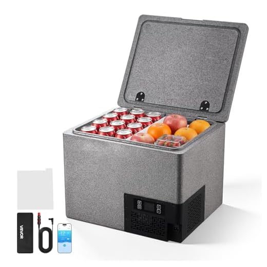 VEVOR 12 Volt Refrigerator, 42.3 QT/ 40L Car Fridge, Portable Ultra-Light EPP Freezer, APP Control Electric Compressor, 12V/24V DC, 14℉ to 50℉, for Truck Van RV SUV Boat Travel Camping ASIN B0GZB65DNP