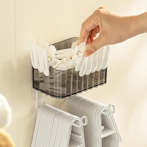 LELE LIFE Wandhalterung, Kopfband-Halter, Haar-Zubehör-Organizer, selbstklebender Haargummi-Halter mit transparentem Acryl-Caddy für Schleifen, Krawatten, Clips, Nadeln, Klauenclip, transparent grau