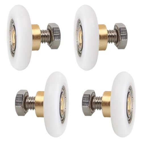 ZKGYUS 4 Piezas Ruedas Excéntricas para Puerta de Ducha, Rodamientos Mampara Ducha 20mm, Recambios Mamparas Baño, para Puerta Corredera de Cristal Baño