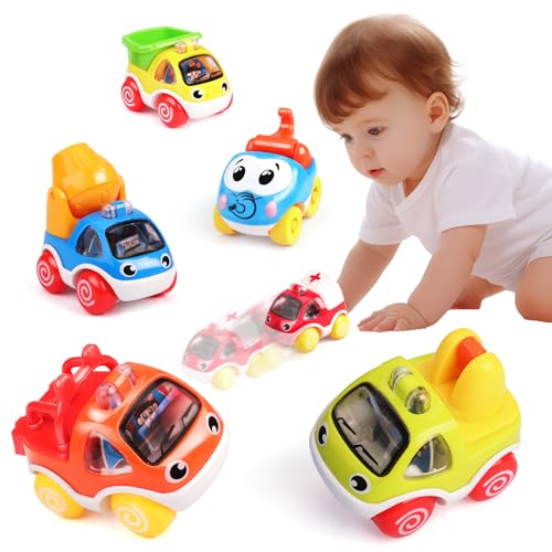 Coches Juguete para Bebes 1 Año, AmyBenton Conjunto de Vehículos para Niños 1 2 3 Años(Pull Back Car Toy, 6 PCS