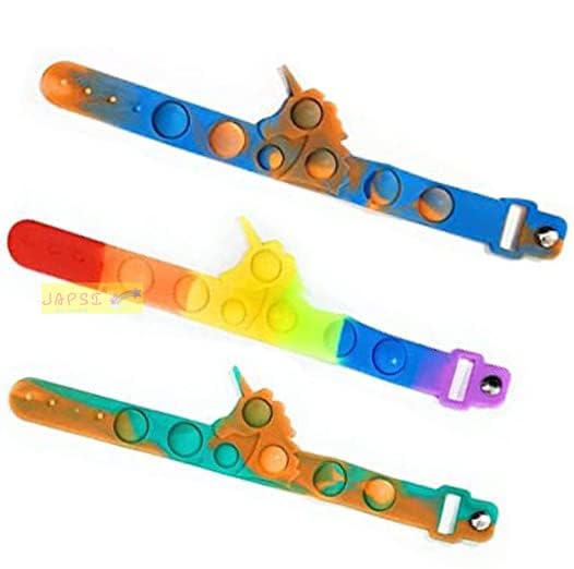 JAPSI Unicorn Pop It Fidget Toy Bracelets, Silicone Wristbands, Friendship Bands, Rakhi Bands for Kids/Toddlers, Multi-Colour, Pack of 3 (B0DBDSFL1S) Amazon Price History, Amazon Price Tracker