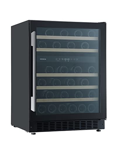 Respekta Unterbau-Weinkühlschrank für 46 Standardflaschen / 129 L Nutzinhalt / 2 Temperaturzonen, je 5°-22°C / Touch Control / LED Leuchte / Wechselbarer Türanschlag / Max. 43 dB / WKSU 46-19