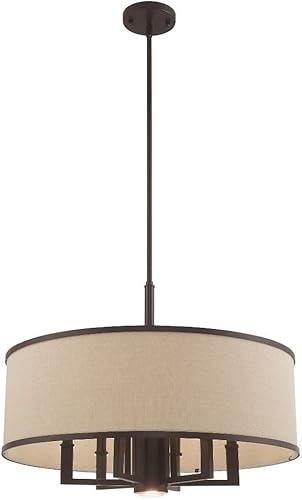 Miniatura 5 de Livex Lighting 62614-48 Park Ridge - Lámpara de araña de 6 luces, pintada a mano con hoja de oro antigua