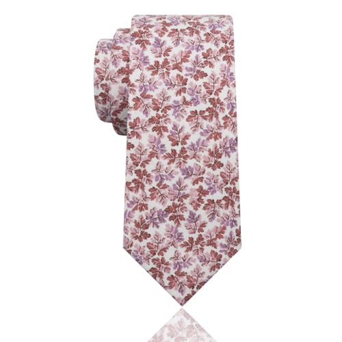 Image of Luckyvestir Mens Ties, Sage /Dusty Blue /Pink Floral Ties for Men, 2.76 inch Cotton Flower Necktie for Wedding /Groomsmen /Party