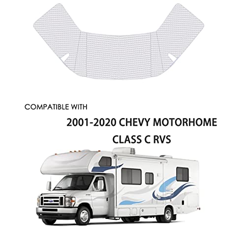 Vanncamp Exterior Windshield Cover For 2001-2020 Chevy Motorhome Class C, Rv Front Window Cover #TOP1