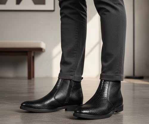 Image of Kraasa Flint Chelsea Boots for Man | Vegan Leather Slip-On Ankle Boots