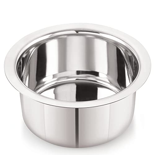 Image of Neelam Stainless Steel 10 22G Flat Bottom Tope, 1100 ml, Silver, Durable Quality Cookware Ideal for Boiling, Steaming, and Cooking, with Excellent Heat Retention and Effective Performance.