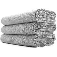 The Rag Company - Sport & Workout Towel - Gym, Exercise, Fitness, Spa, Ultra Soft, Super Absorbent, Fast Drying Premium Microfiber, 320gsm, 16in x 27in 3-Pack Ice Grey