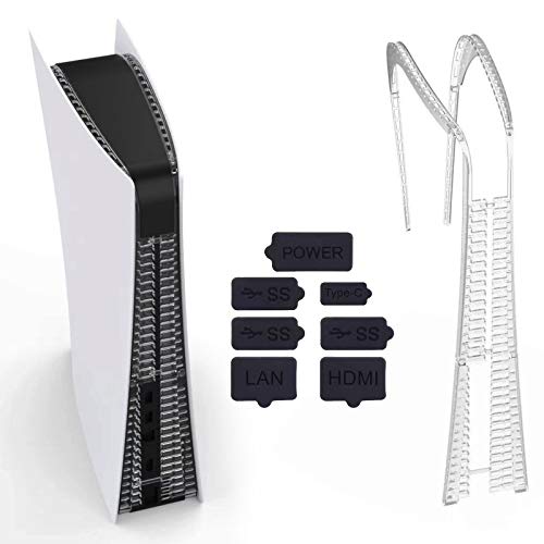 Linkstyle Dust Cover for PS5 Console, Dust Plugs USB HDM Interface Anti-dust Cover Dustproof Plug for PS5 Optical Drive Version/Digital Version Game Console Accessories