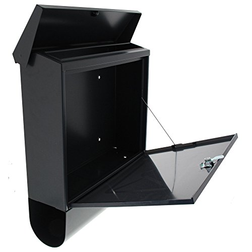 BURG-WÄCHTER Briefkasten mit Zeitungsfach ohne Namensschild, Verzinkter Stahl, Transluzente Tür, Einwurf-Format DIN C4, 2 Schlüssel, Lucenta 2700 ANT, Anthrazit (ähnlich RAL 7016)