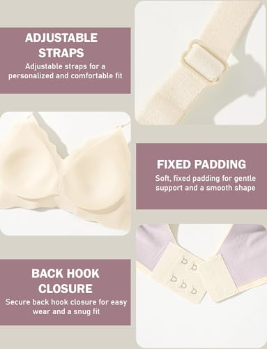 Happy Cherry Girls Seamless Padded Bra Wireless Bralette Underwear No Show Training Bras for Teen Girl 12-18 Years4