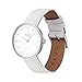 Produktbild Nordgreen Skandinavische Design Damen Uhr Analog Quarz Silber | Weißes Ziffernblatt | Weißes, auswechselbares Leder Armband | Modell: Infinity