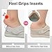 LeIsfIt Womens Wide Barefoot Walking Shoes Adjustable Diabetic Shoes for Arthritis Edema Swollen Feet Zero Drop Sole Taupe Size 8.5