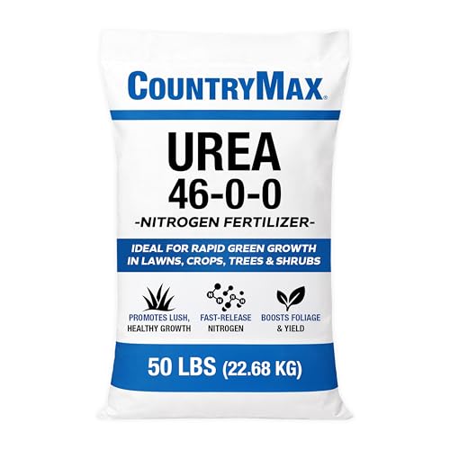 CountryMax Urea Fertilizer 46-0-0, 50LB Bag – High Nitrogen Lawn Fertilizer for Fast Green-Up –...