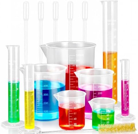 moveland Plastic Graduated Cylinders and Beakers for DIY and Scie...