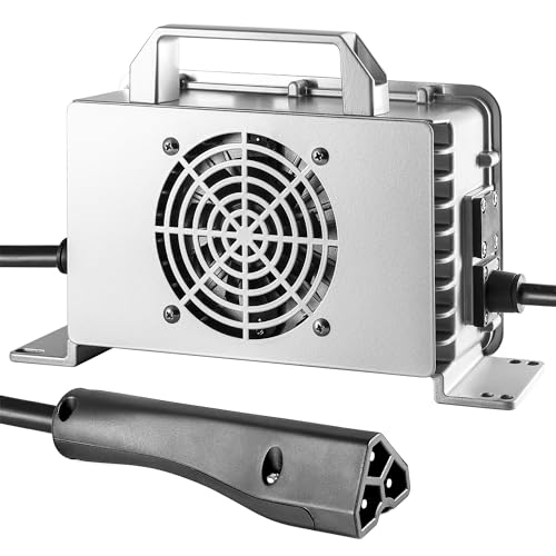 Croliumcx 58.4Volt 20Amp Golf Cart Lithium Battery Charger LiFePO4 51.2V20A Matching 3-pin Triangular Plug Charges The Battery on EZGO TXT/RXV Golf carts 58.4V20A 48V20A