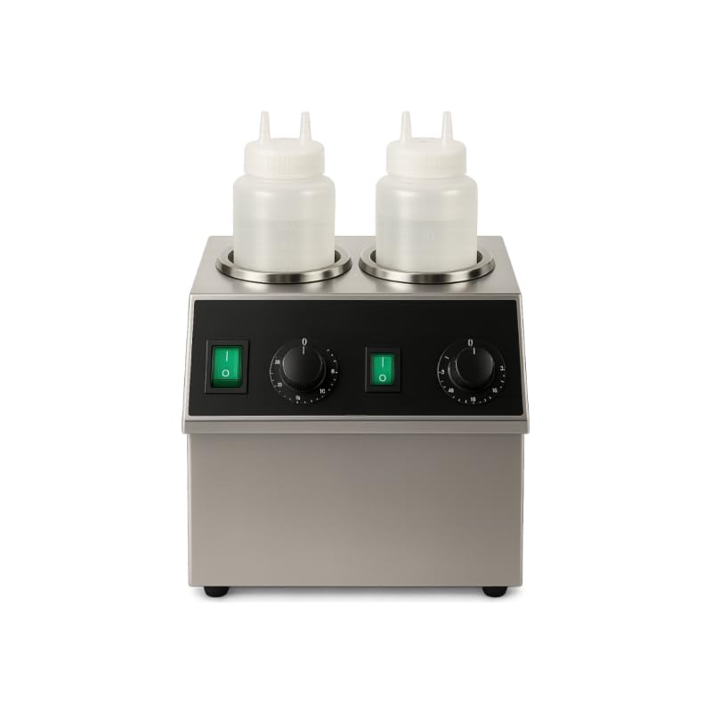 Chauffe Sauce Électrique Double - 2 Bouteilles 700 ML - Température Réglable - INOX