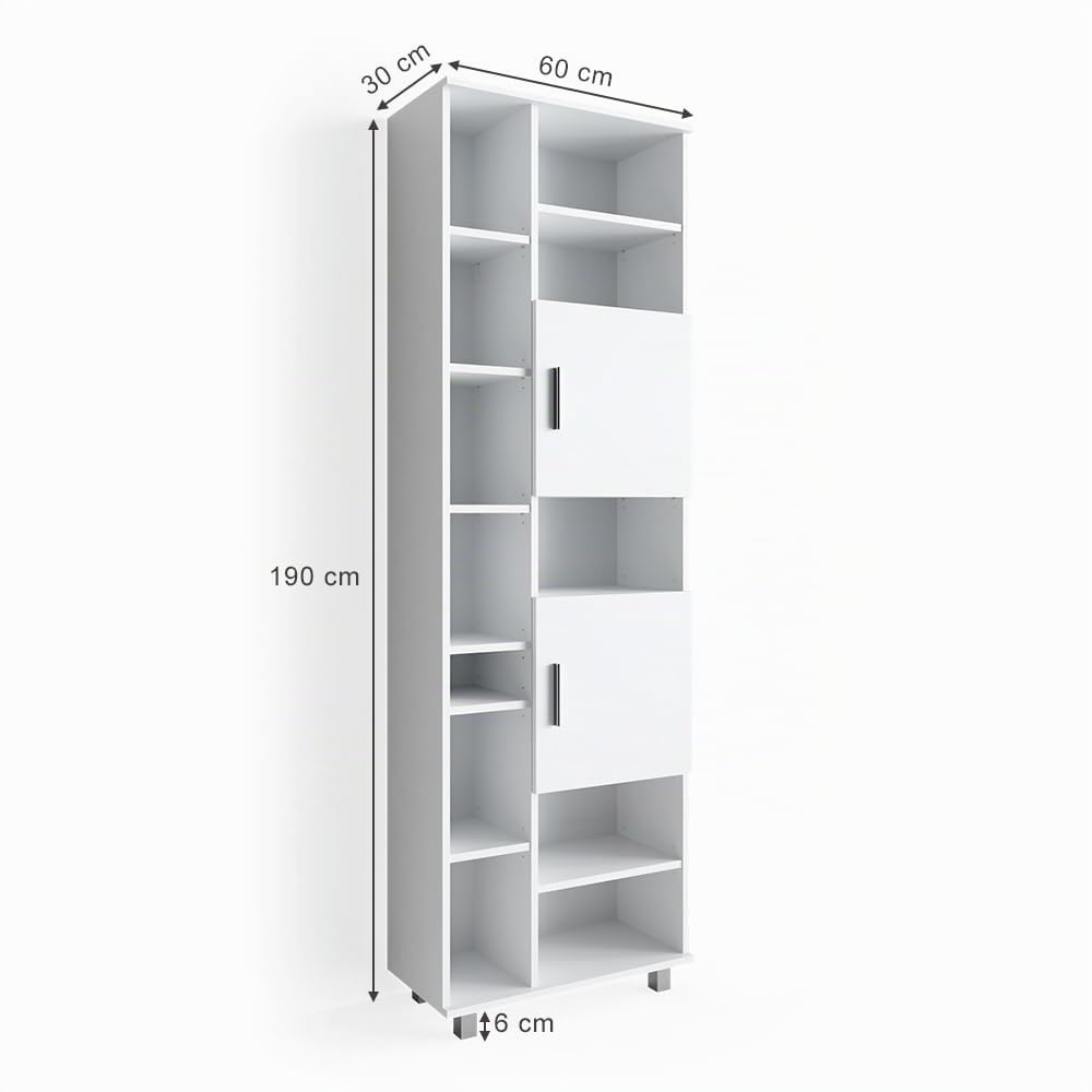 Vicco Mobile bagno alto Ilias, Bianco, 60 x 190 cm